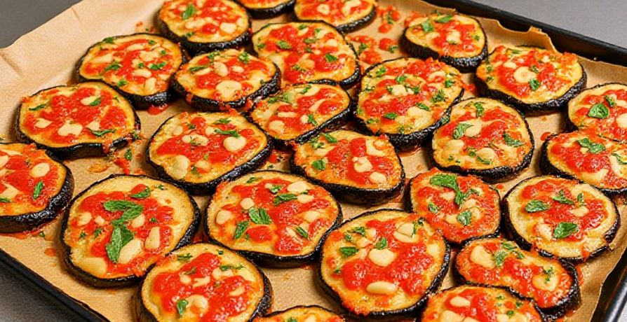 Easy low carb eggplant pizzas