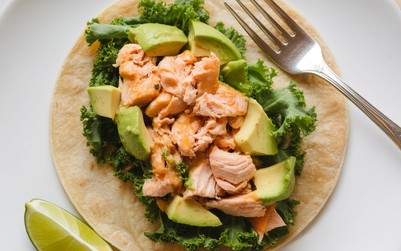 salmon tostadas Salmon Tostadas with Citrus-Kale Slaw