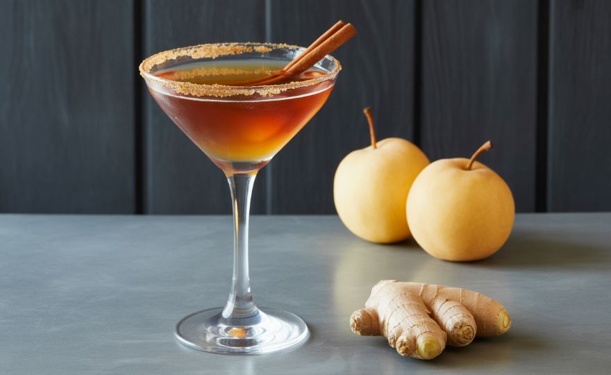 Low Carb Spicy Ginger Pear Mocktail
