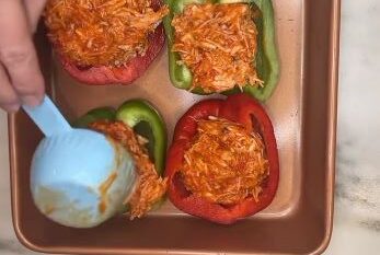 Chicken Parmesan & Quinoa Stuffed Peppers
