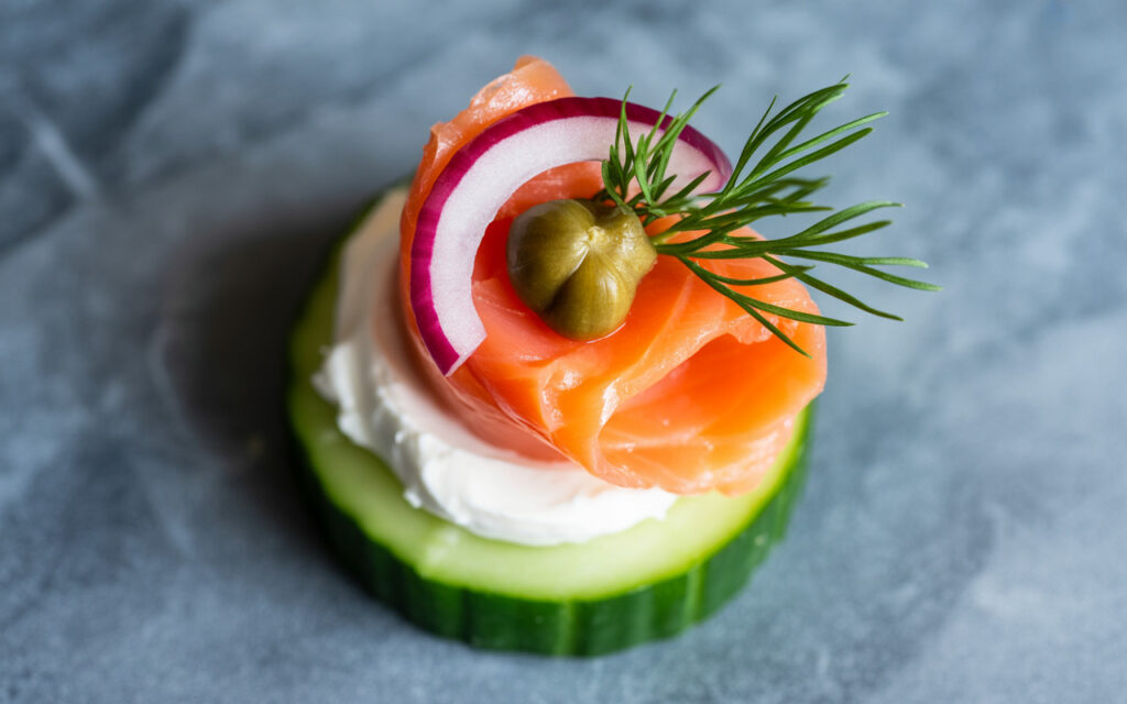 cucumber and smoked salmon canapes