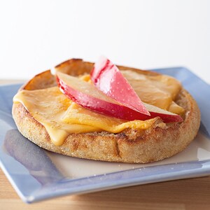 English Muffin with Cheese and Apple Slices