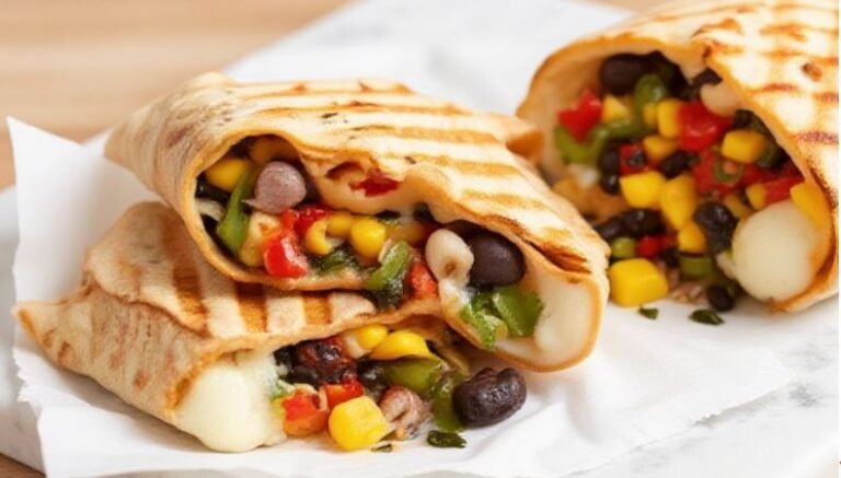 Easy black bean queso wraps