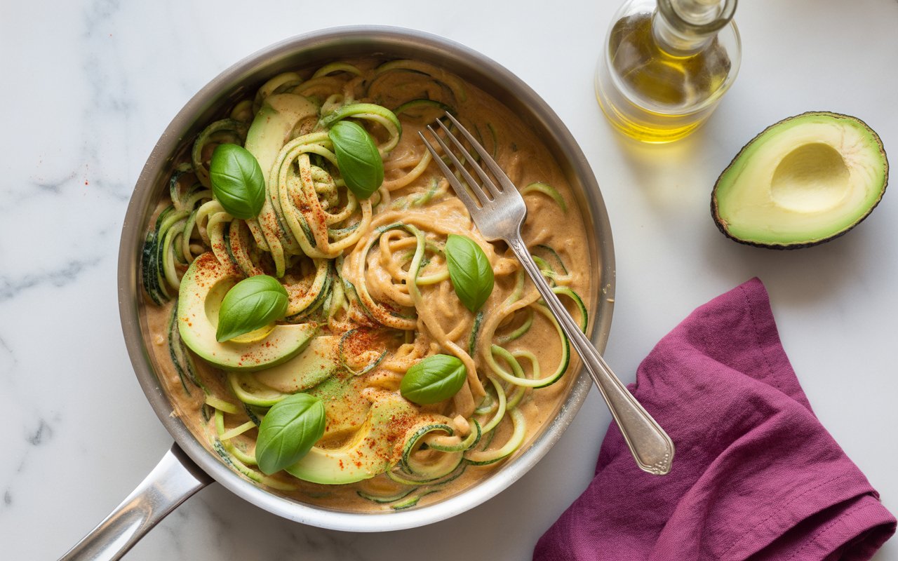 Quark & Avocado Zoodles recipe.