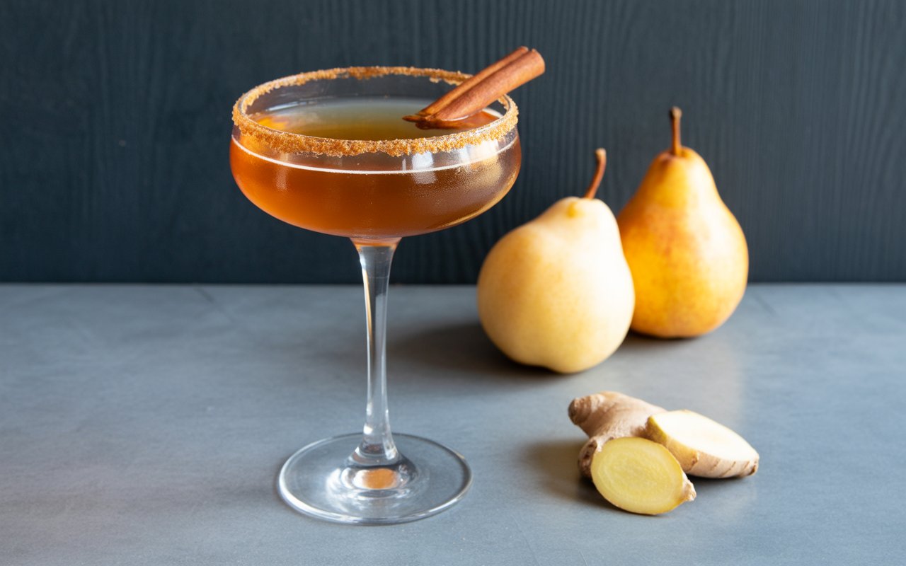 Low Carb Spicy Ginger Pear Mocktail