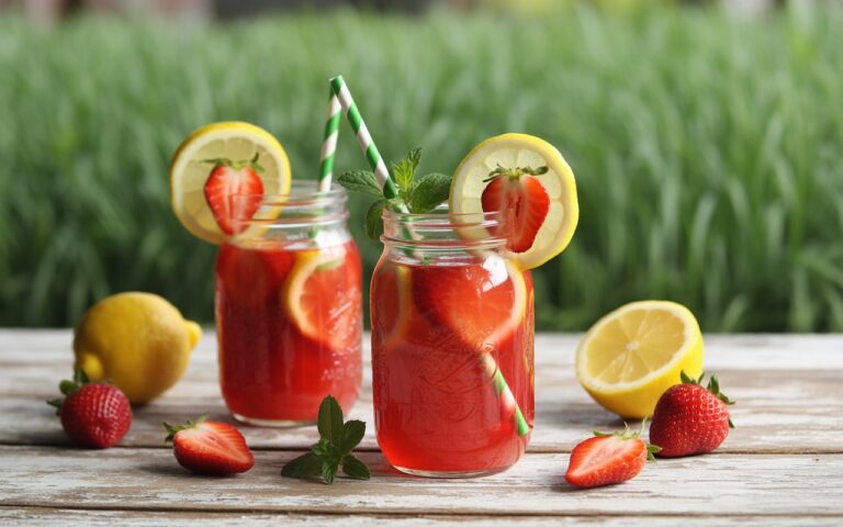 Homemade strawberry lemonade