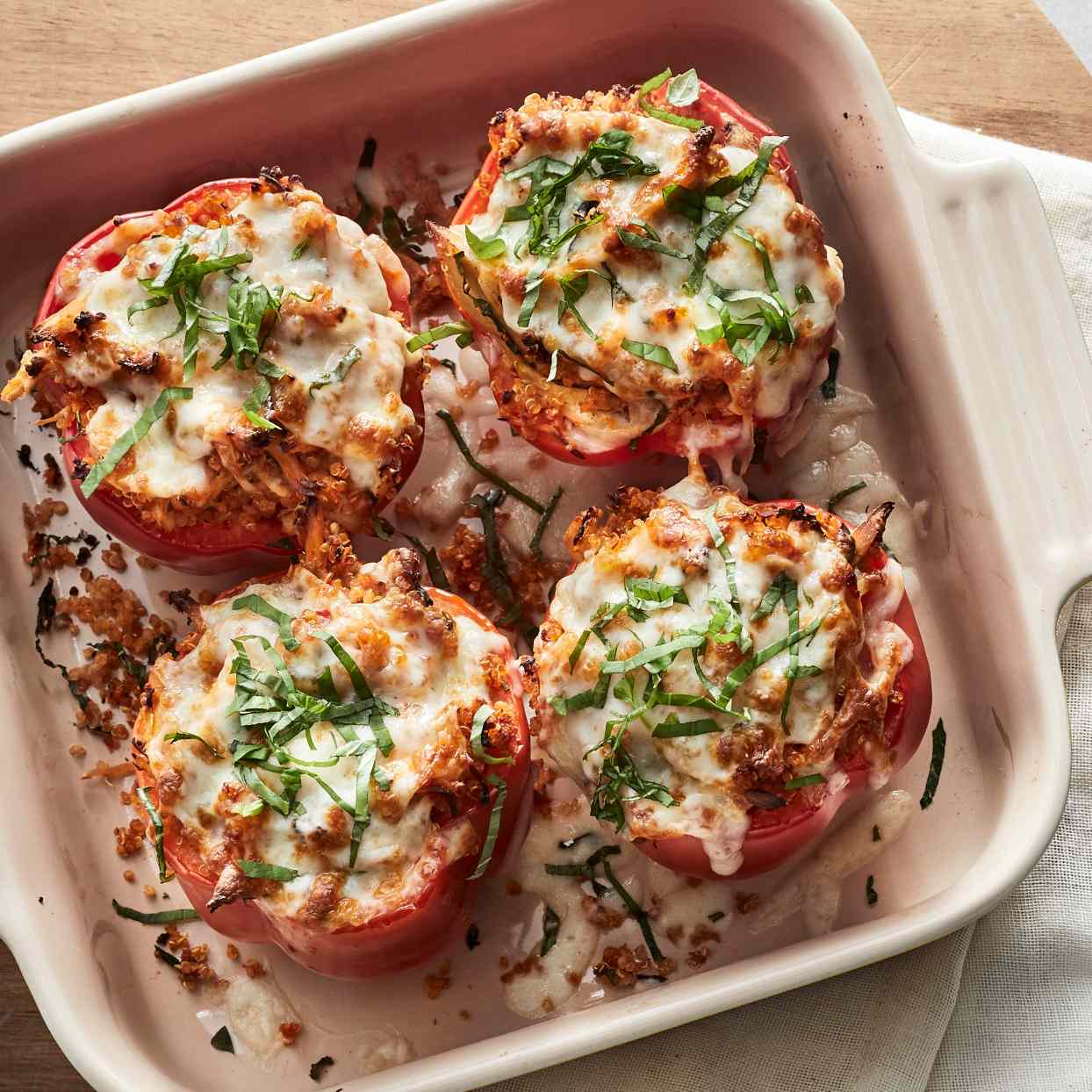 Chicken Parmesan & Quinoa Stuffed Peppers