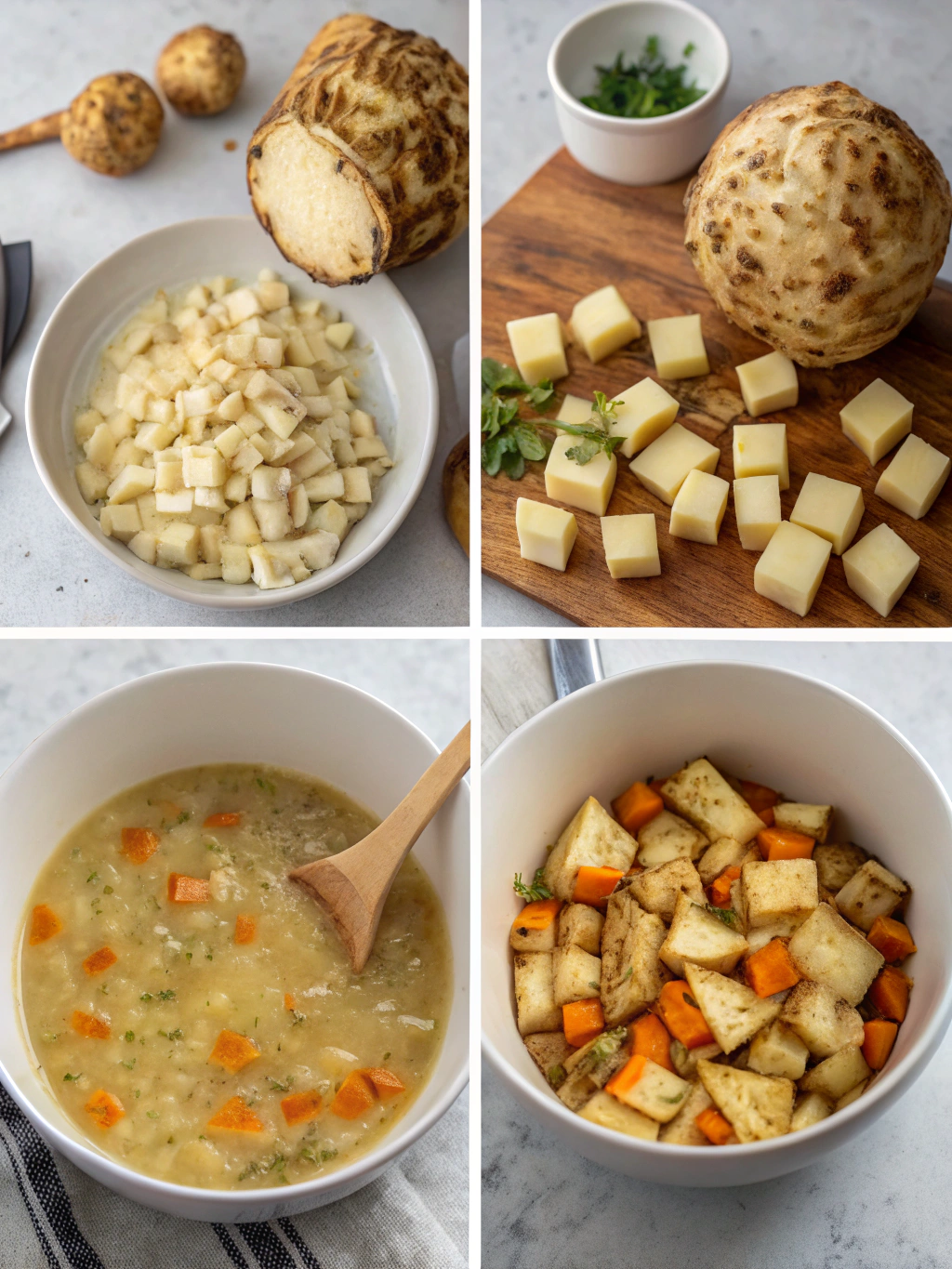 Roasted Celeriac Soup preparing steps