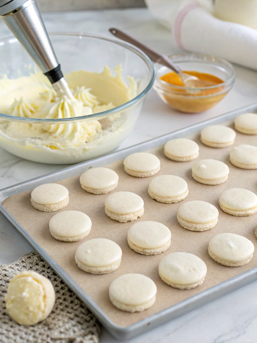 low carb Buttercream Macarons preparing steps