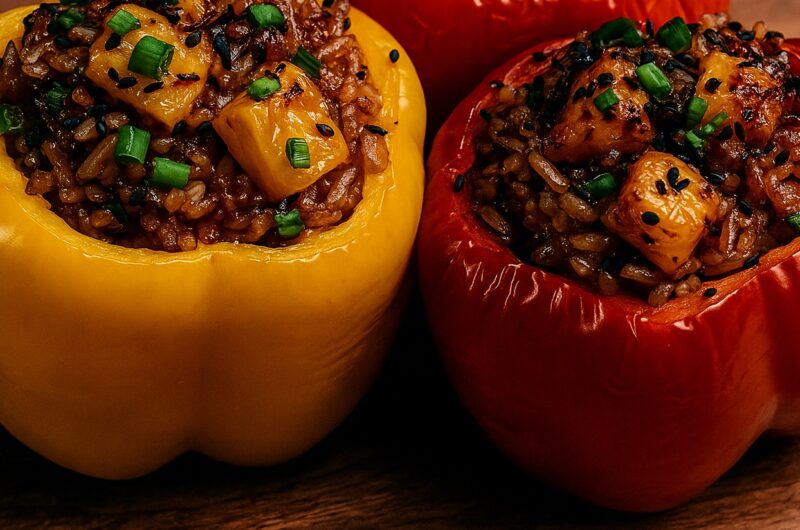 Easy Teriyaki Pineapple Chicken And Rice Stuffed Peppers