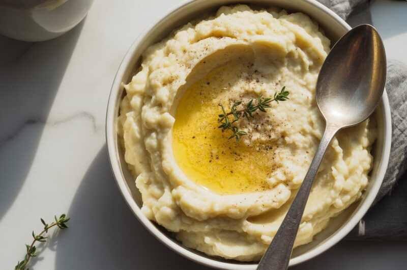 Cauliflower puree: Cheesy Low Carb Goodness