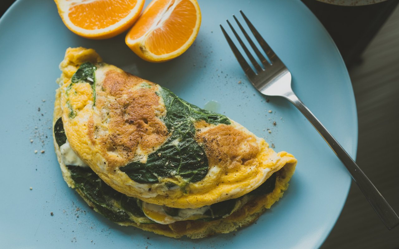 Spinach Swiss Cheese and Smoked Turkey Omelet Spinach, Swiss Cheese and Smoked Turkey Omelet